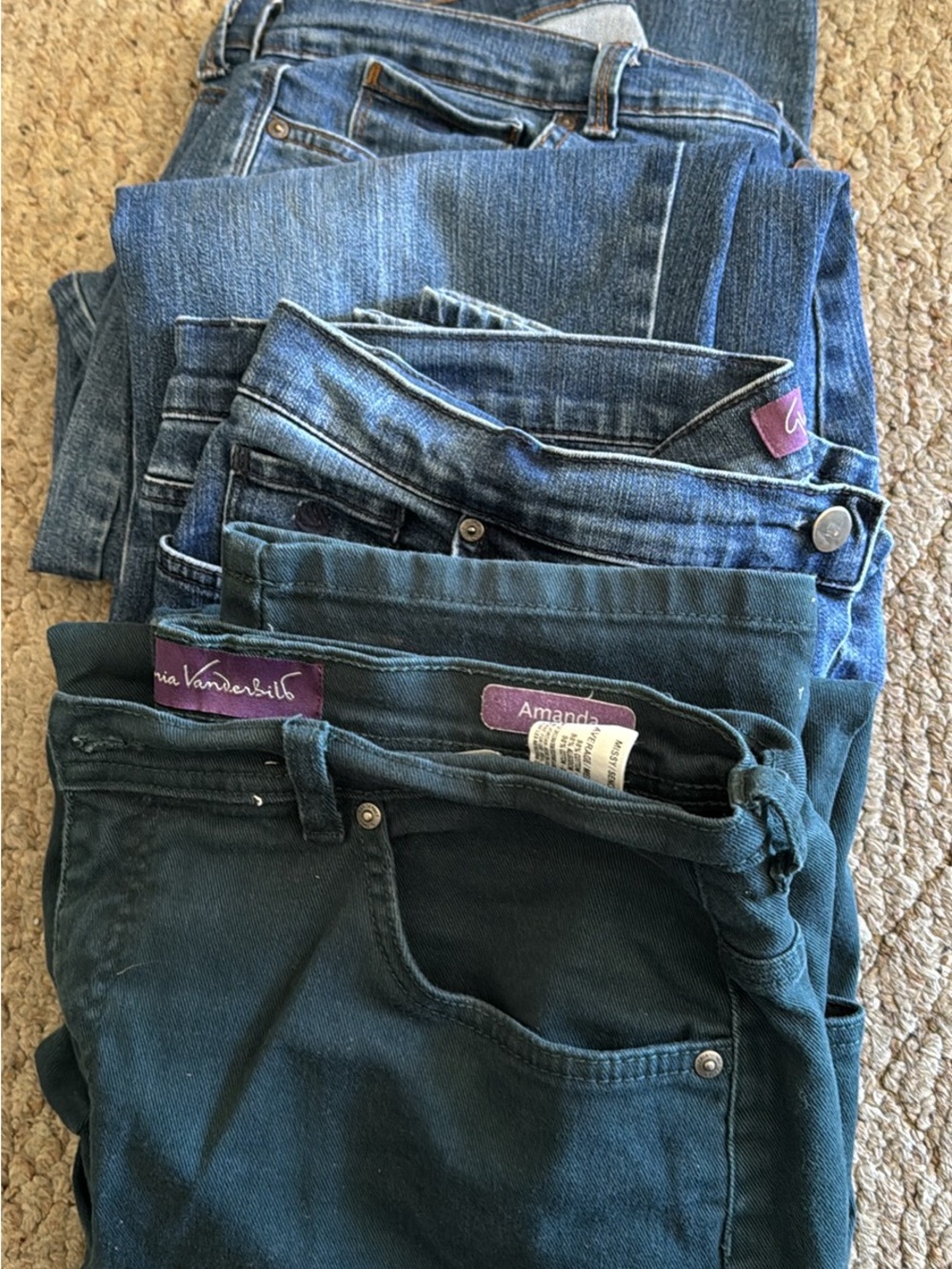 Gloria Vanderbilt Boot Cut Jeans in Blue and Teal 3pair